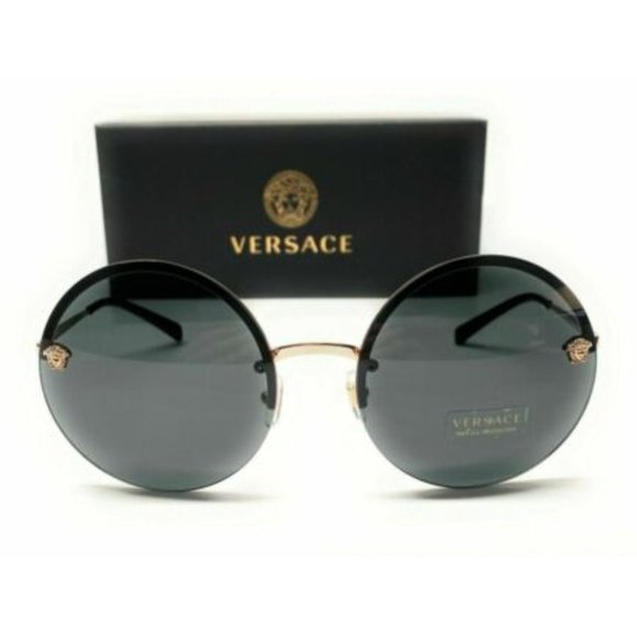Versace Women\'s Gold and Grey Round Sunglasses! main image 4